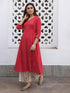 Red Cotton Ethnic Motifs A-Line Kurta Set